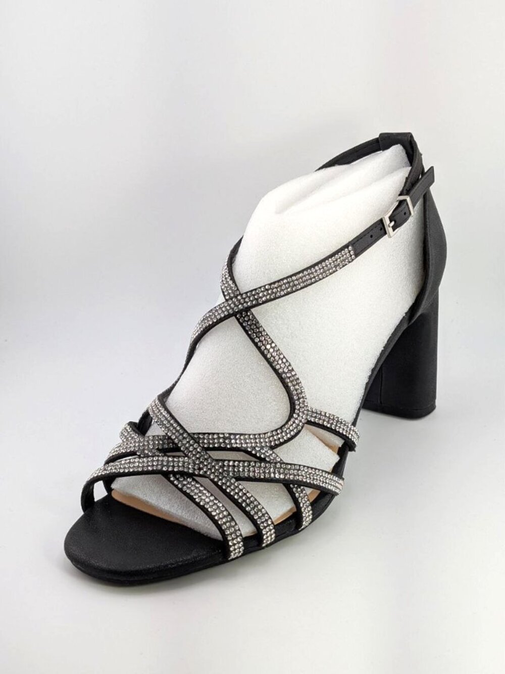 Bella Vita Aliette Rhinestone Embellished Sandals Black US Size 10WW